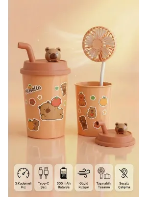 Bardak Model Mini Ayıcıklı Fan