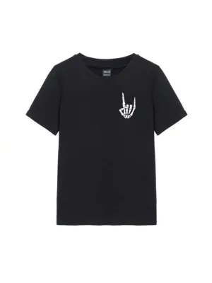 Baskılı T-shirt - Siyah