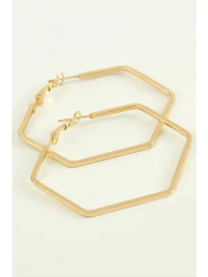 Beşgen Halka Küpe 6 cm