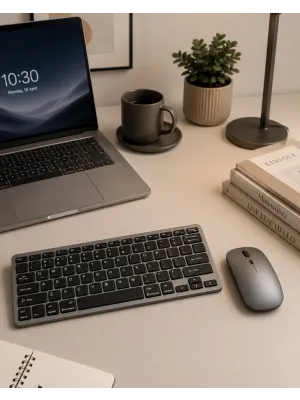 Bluetooth Ve 2.4g Destekli Kablosuz Klavye Mouse Seti Şarj Edilebilir