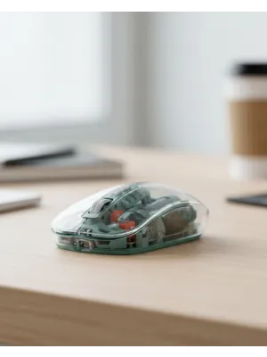Bluetooth Ve 2.4g Usb Destekli Pilli Kablosuz Şeffaf Mouse