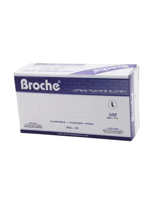 Broche  L  Pudrasız Muayene Eldiveni 100lü