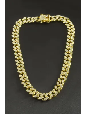 Chain Zirkon Taşlı Lüks Çelik Kolye