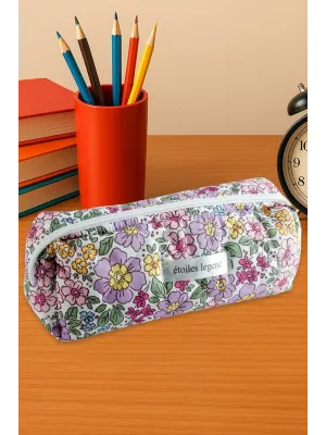 Çiçek Desenli Kalem Kutusu
