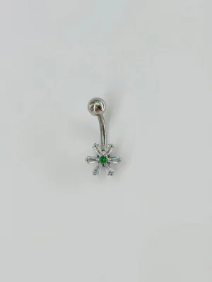 Çiçek Detaylı Göbek Piercing - Pg0082