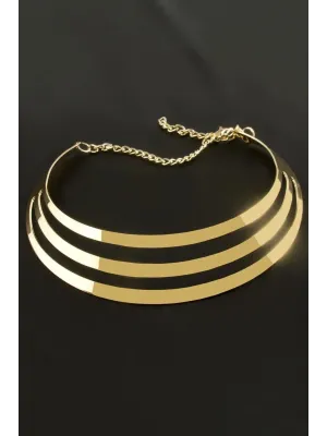 Çizgili Metal Tasma Kolye