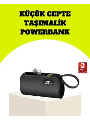Dahili Type-c Konektörlü Mini 2000mah Powerbank