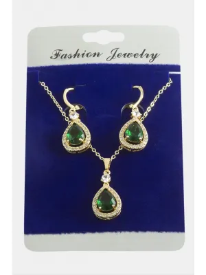 Damla Zirkon Taşlı Set Kolye