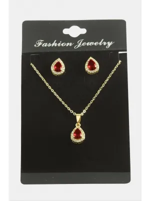 Damla Zirkon Taşlı Set Kolye