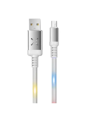 Dc09 Ses Duyarlı Işıklı Micro Usb Kablo 1m 2a - Beyaz