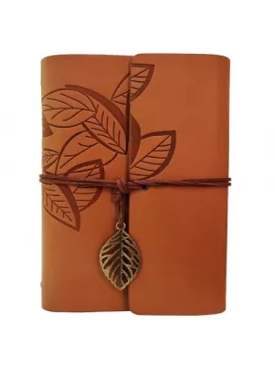 Deri Yaprak Desenli Defter