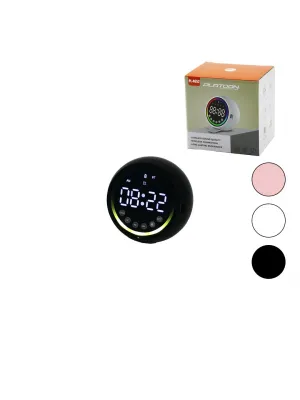 Dijital Saat - Bluetooth Wireless Mini Hoparlör Speaker Usb Şarjlı - Işıklı 5w Pl-4652