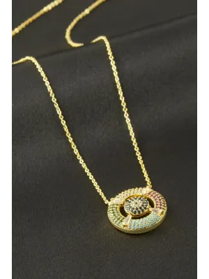 Dümen Zirkon Taşlı Kolye