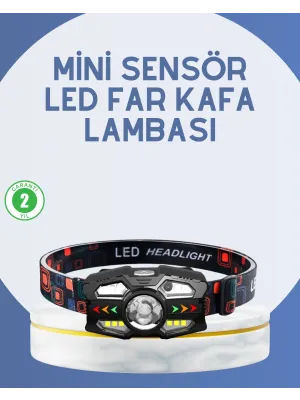 El Sensörlü Led Far Suya Dayanıklı Şarjlı Kafa Lambası