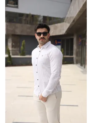 Erkek çizgi Desenli Gömlek