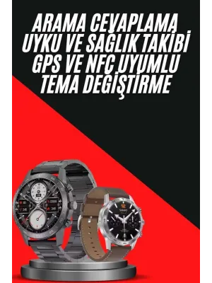 Erkeklere Özel Akıllı Saat Çelik Kordon Bluetooth Bağlantılı İos Ve Android Uyumlu
