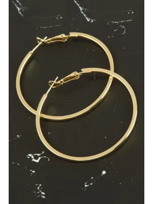 Ezme Lüks Çelik Halka Küpe 4 cm