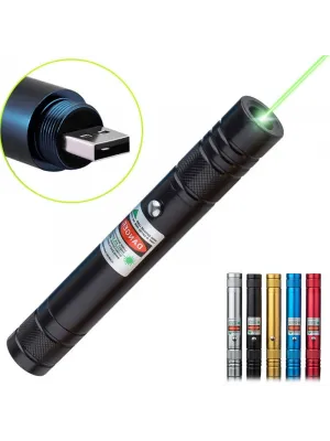 Fithome 100mw Desen Başlıklı Usb Şarjlı Yeşil Lazer Pointer