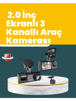 Full Hd Çift Yönlü Araç Kamerası  Hareket Algılama  Döngüsel Kayıt