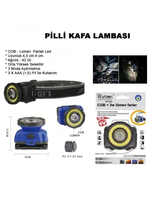 Güçlü Pilli Kafa Lambası  Wt-607