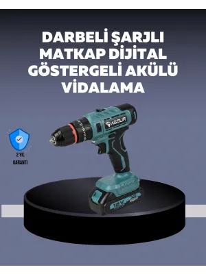 Güçlü Şarjlı Matkap Vidalama Çift Batarya