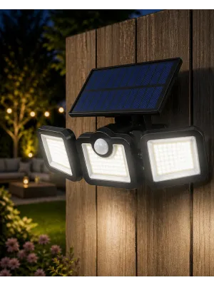 Hareket Sensörlü Solar Bahçe Lambası Güçlü Led Duvar Projektörü