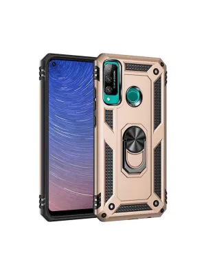 Huawei P40 Lite E Kılıf Sofya Yüzüklü Silikon Kapak - Gold