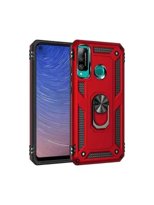 Huawei P40 Lite E Kılıf Sofya Yüzüklü Silikon Kapak - Kırmızı
