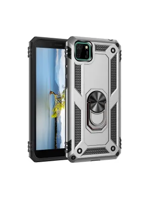 Huawei Y5p Kılıf Sofya Yüzüklü Silikon Kapak - Gümüş