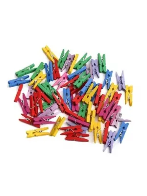 100lü Renkli Ahşap Mandal Seti 2.5 cm