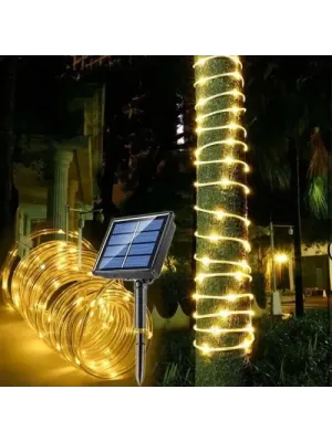 10m 100 LED Solar Led Işık Gün Işığı Şeffaf Kablolu
