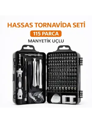 115 Parça Manyetik Uçlu Hassas Tornavida Seti
