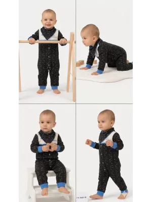 3/12 Ay Fularlı Bebek Tulumu