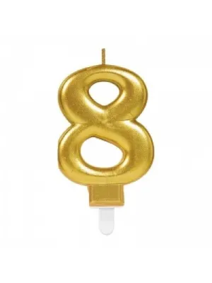 8 Rakamı Mum Gold Renk