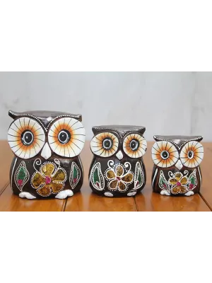Ahşap 3lü Baykuş Seti Model 1
