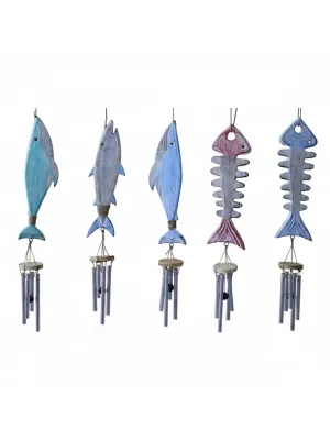 Ahşap Balıklı Metal Çan