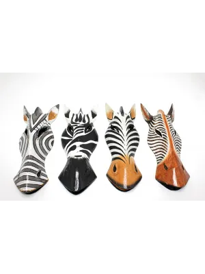 Ahşap Duvara Asmalı 30 cm Zebra Maske