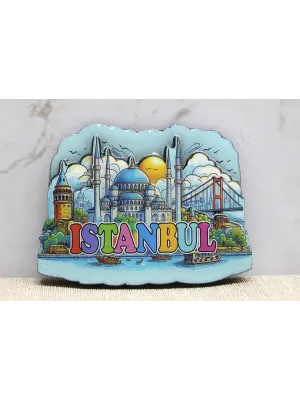Ahşap İstanbul Temalı Magnet - Model 10