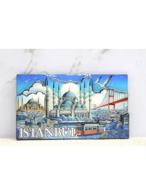 Ahşap İstanbul Temalı Magnet - Model 12