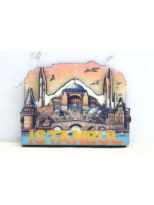 Ahşap İstanbul Temalı Magnet - Model 6