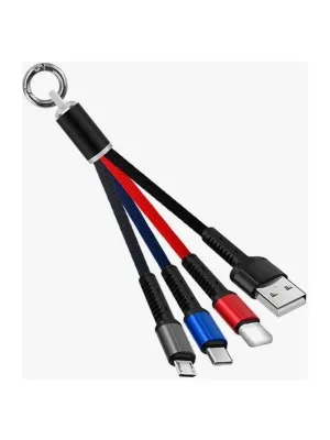Anahtarlık Çoklu Şarj Kablosu 4 Başlıklı