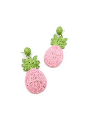 IEG - Ananas Hasır Küpe - Pembe