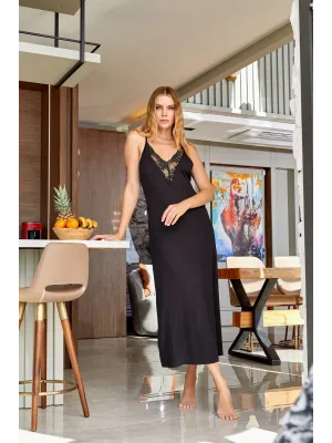 ieg™ Aqua 25164 Dantelli Yırtmaç Detay Gecelik