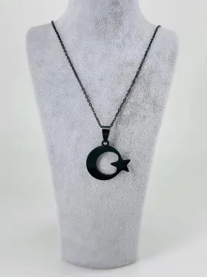 IEG - Ay Yıldız Figürlü Çelik Erkek Kolye