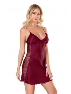 ieg™ Bordo Kısa Saten Gecelik 8105