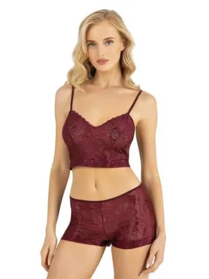 ieg™ Bordo Saten Şort Takımı 9219