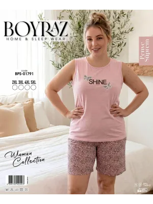 ieg™ Boyraz BPS-01791 Kadın Battal Şortlu Takım