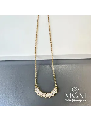 IEG - Çelik Zirkon Taşlı Kolye
