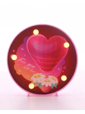 Dekoratif  3D Led Lamba Kalp Temalı Led Lamba