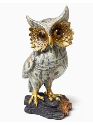 Dolar Baskılı Özel Tasarım Polyester Baykuş - 22x13 cm